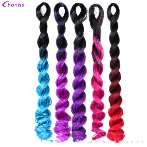 Wholesale 24''100g Ombre Black Blonde Deep Wave Jumbo Box Braids Afro Crochet Braiding Synthetic Hair Extension For women